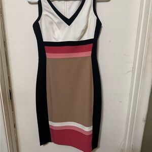 White House Black Market Colorblock Midi Dress
